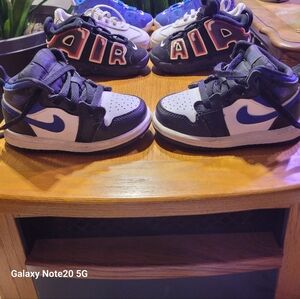 Nike Kids Black White And Blue Sneakers